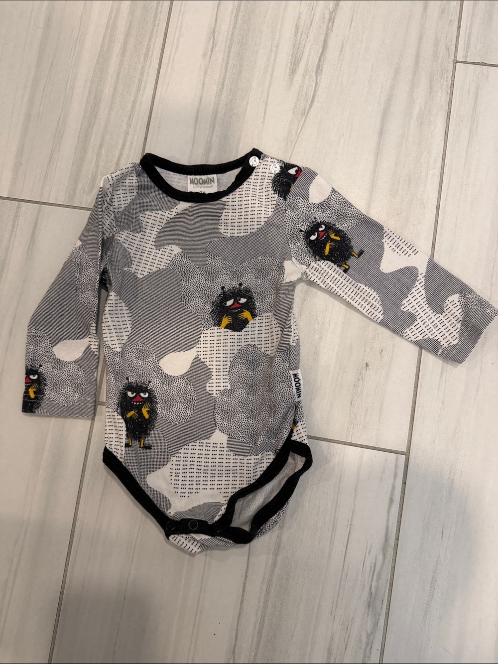 Moomin Characters Baby’s One-Piece Cotton Long Sleeved Bodysuit with Stinky 74cm